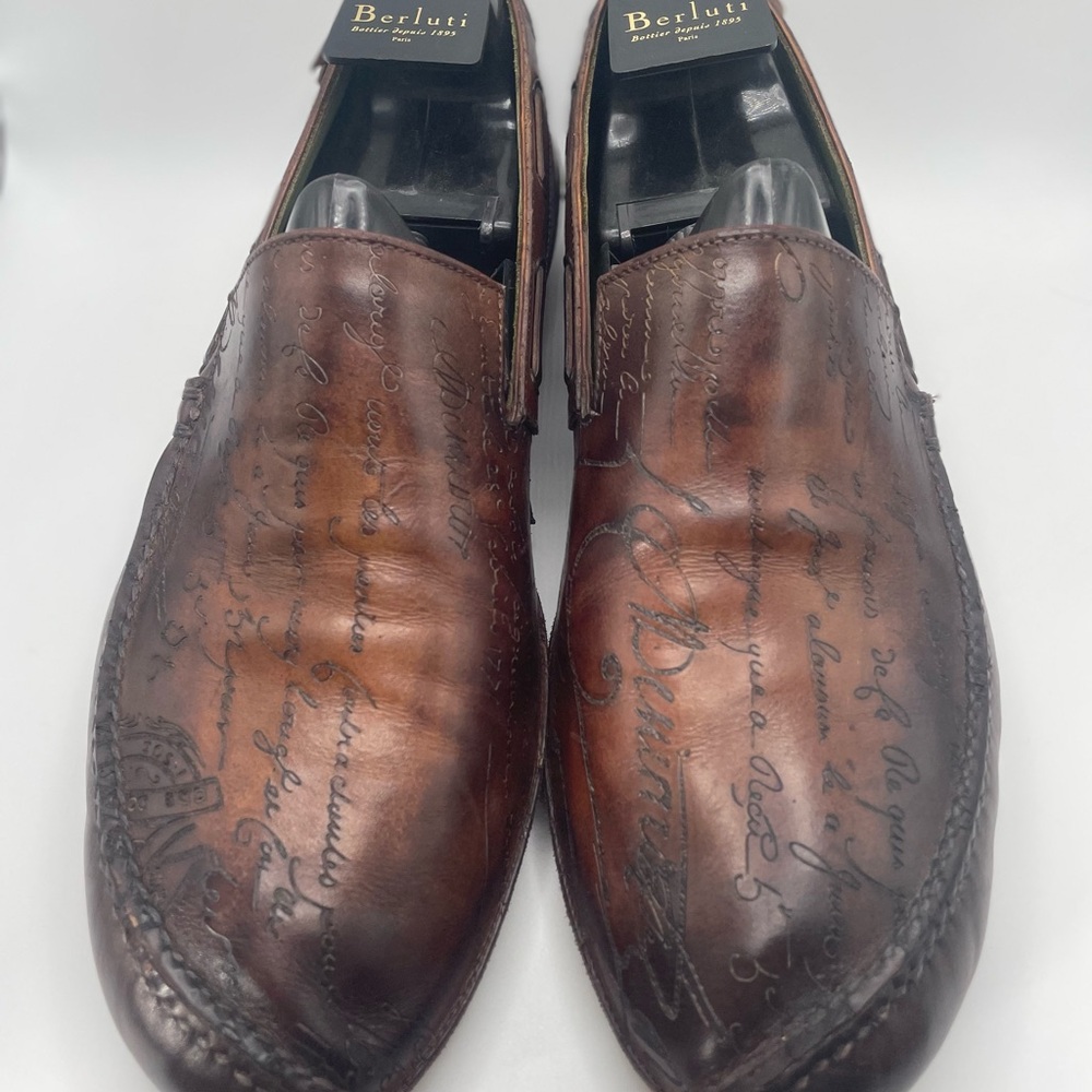 Berluti Brown Leather Men's Slip-On Loafers